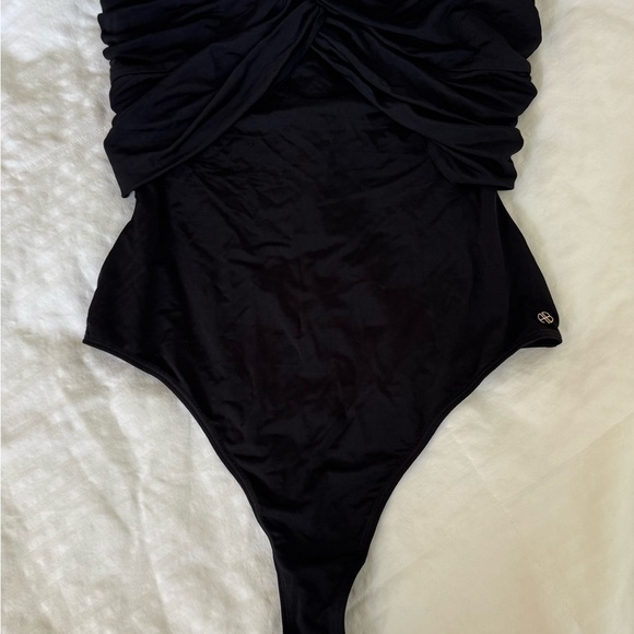 ANINE BING Black Ruched Tube Top Bodysuit XS - Picture 4 of 5